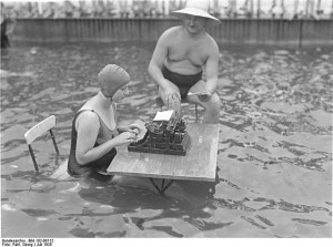 typing in water